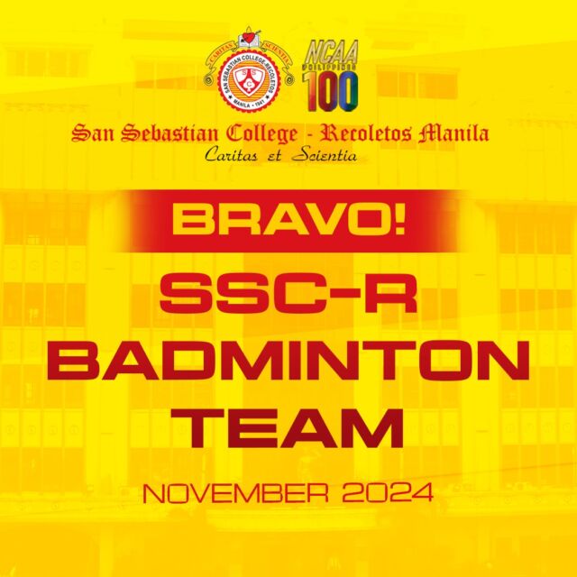 Congratulations to the SSC-R Badminton team for their remarkable performance at the #NCAASeason100 Badminton Tournament. The Juniors bagged their back-to-back championships with Women's and Men's finishing 1st and 2nd place respectively.

The Sebastinian Community is proud of you!

Bravo Baste! 

#NCAA100 
#NCAASigloUno 
#BravoBaste
#SSCRMNL