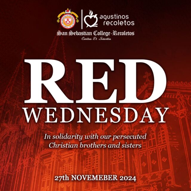SSC-R Manila is one with the Catholic community in remembering our persecuted Christian brothers and sisters who have dedicated their lives to upholding their faith. 

#RedWednesday2024
#RedWednesdayPH
#SSCRMNL
