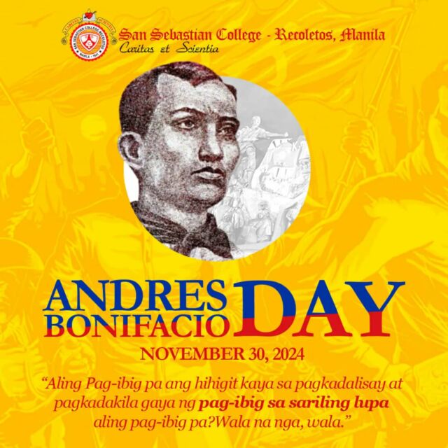 SSC-R Manila is one with the nation in commemorating the bravery and invaluable contributions of Gat Andres Bonifacio, the Father of Philippine Revolution.

Happy Bonifacio Day, Sebastinians! 

#SSCRMNL
#BravoBaste
#BonifacioDay2024